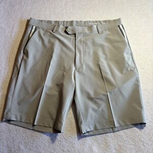 GFORE Mens Size 36 Gray Performance Golf Shorts Striped Side Detail Stretch
